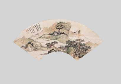 吕万 青绿山水 立轴